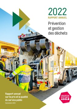 Couverture : "Prévention et gestion des déchets, rapport annuel 2022 : Rapport annuel sur le prix et la qualité du service public, septembre 2023", par Valence Romans Agglo